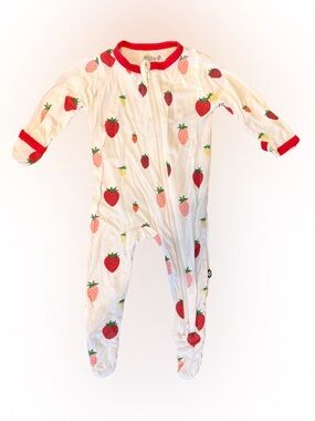 Kyte Baby 0-3 Months Strawberry Footed Pajamas Bamboo Lightweight